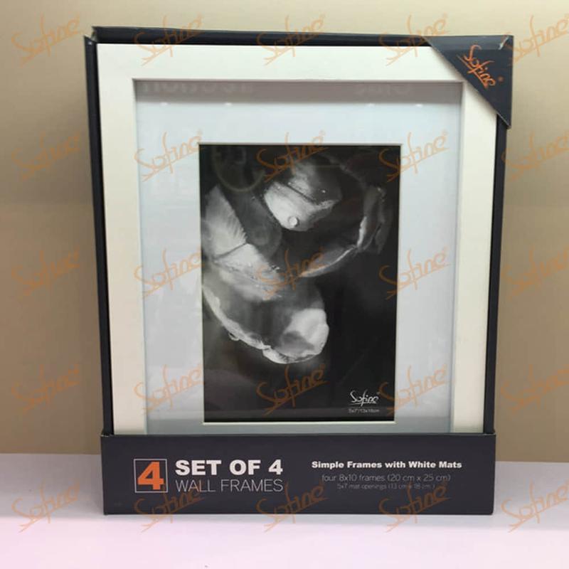 SF5097-4（5x7)-Set of 4 Basic White Paper Wrapped MDF Photo Frame Supplies