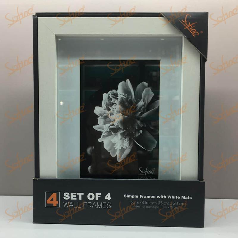 SF5097-4（4x6)-Set of 4 Basic Paper Wrapped MDF Photo Frame in White